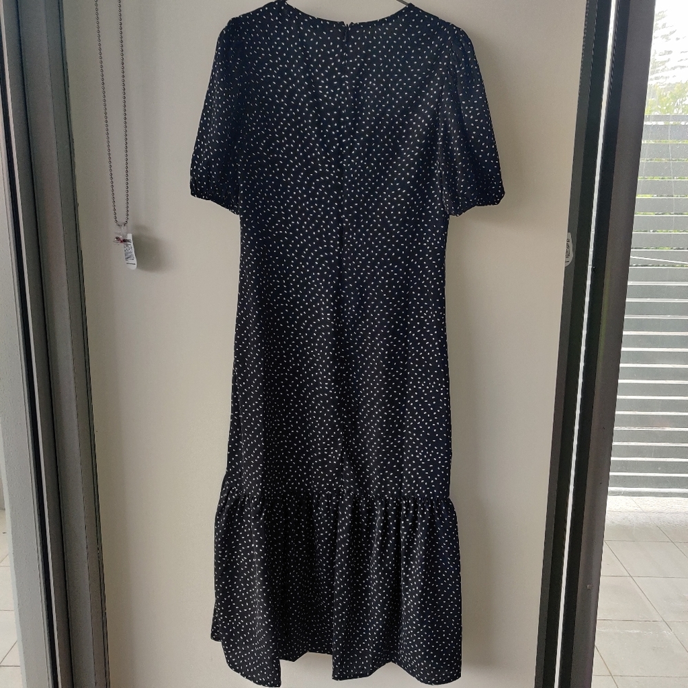 ATMOS&HERE|| Black and white dotted smock dress Size 8 - Picture 8 of 12